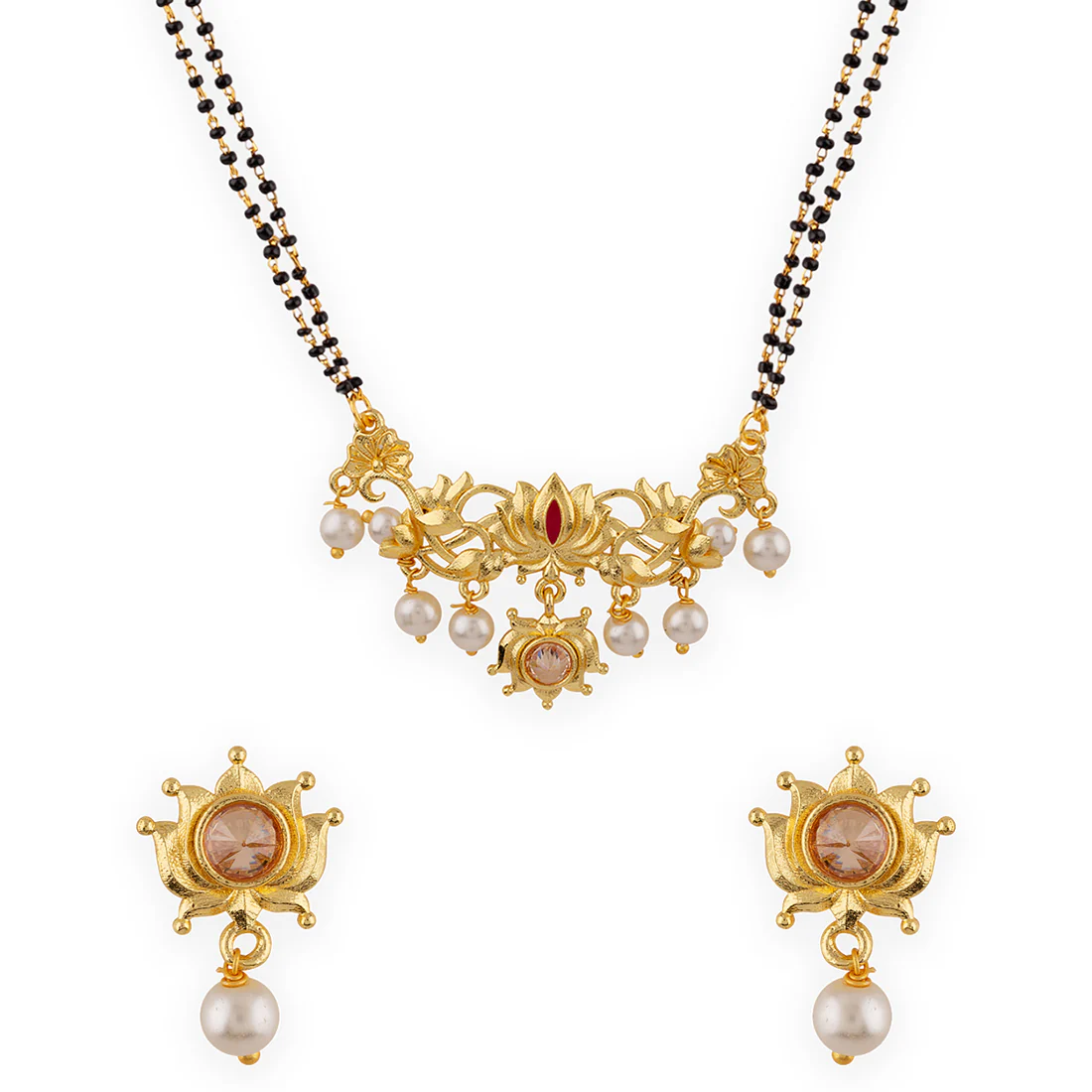Apsara Lotus Motif Mangalsutra Set - Image 3
