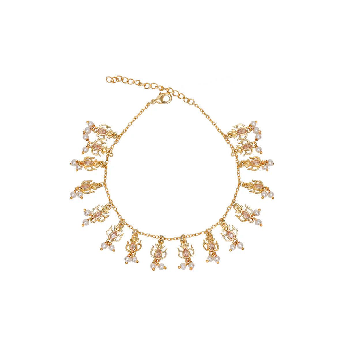 Apsara Lotus Motifs Delicate Anklet - Image 3
