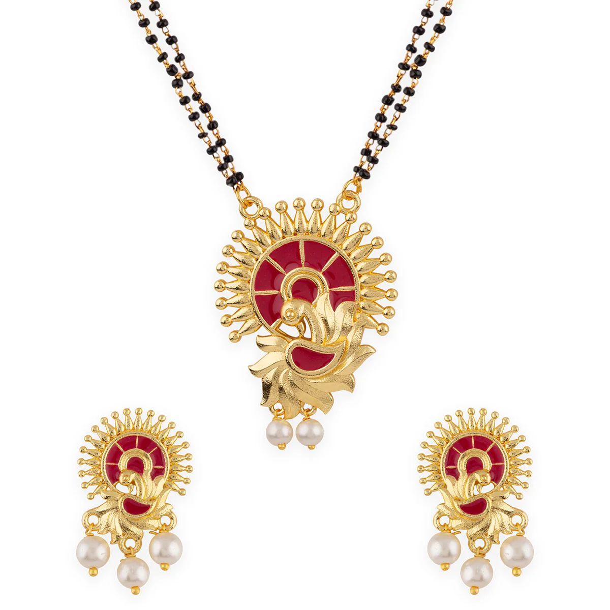Apsara Peacock Design Mangalsutra Set - Image 3