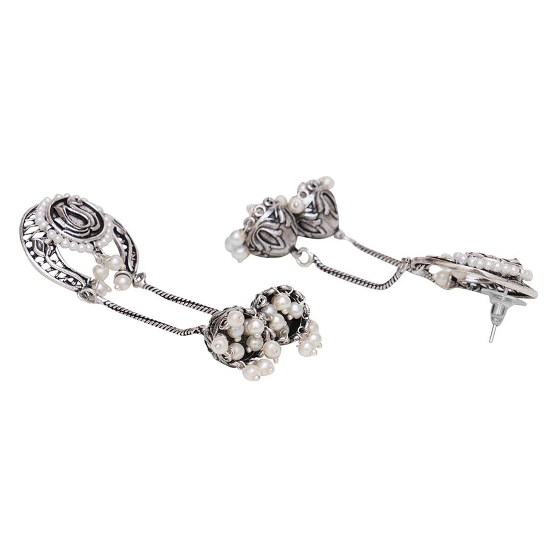 Apsara Peacock Motif Dangling Earrings - Image 4