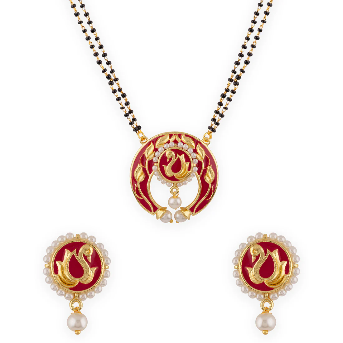 Apsara Peacock Motif Mangalsutra Set - Image 3