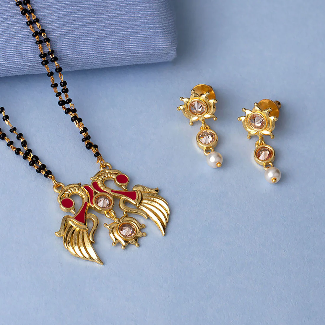 Apsara Peacock Motif Mangalsutra Set