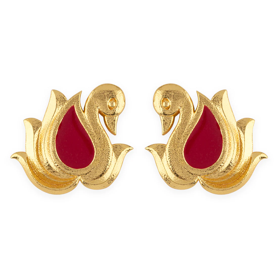 Apsara Peacock Motif Stud Earrings - Image 3