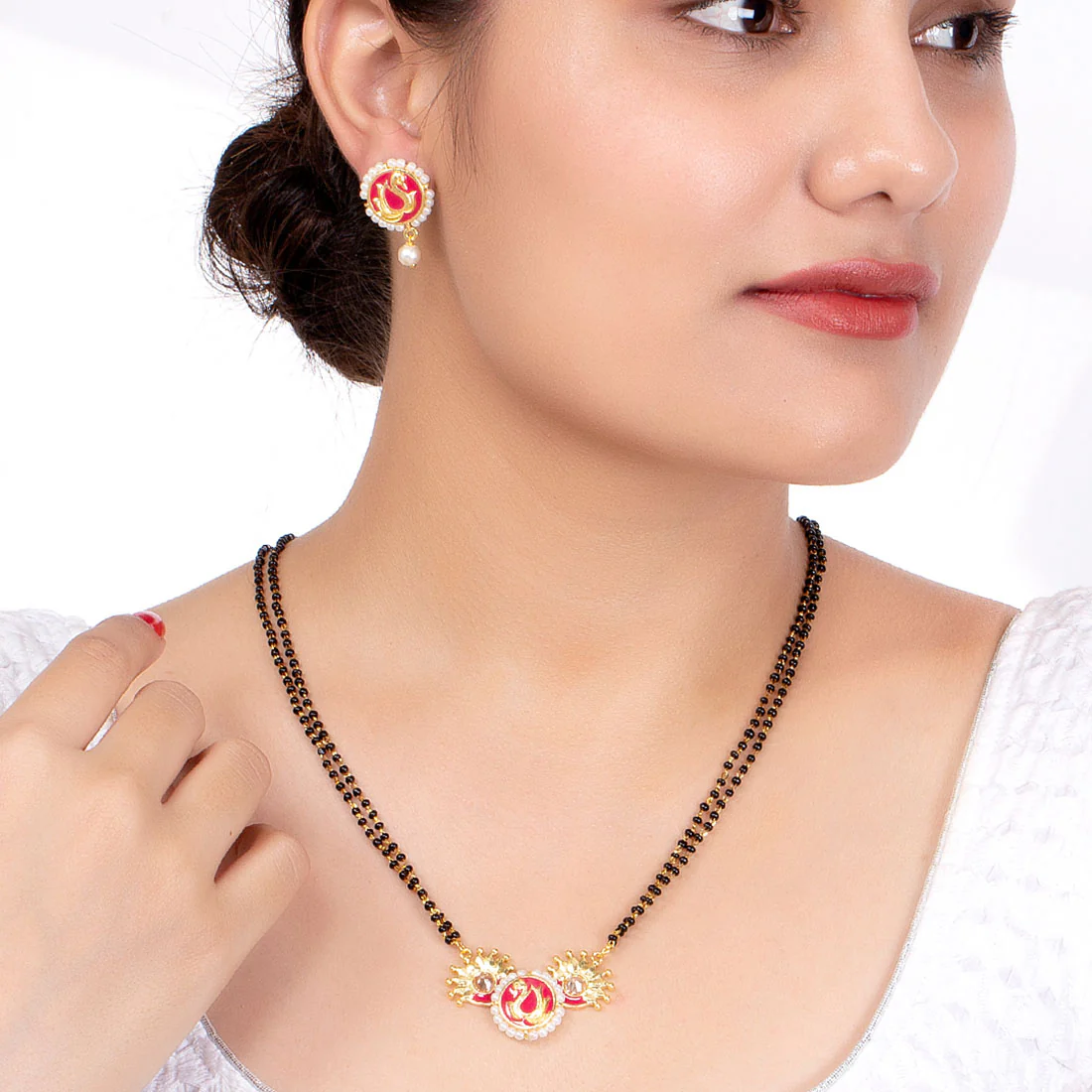 Apsara Pearls Embellished Mangalsutra Set - Image 2