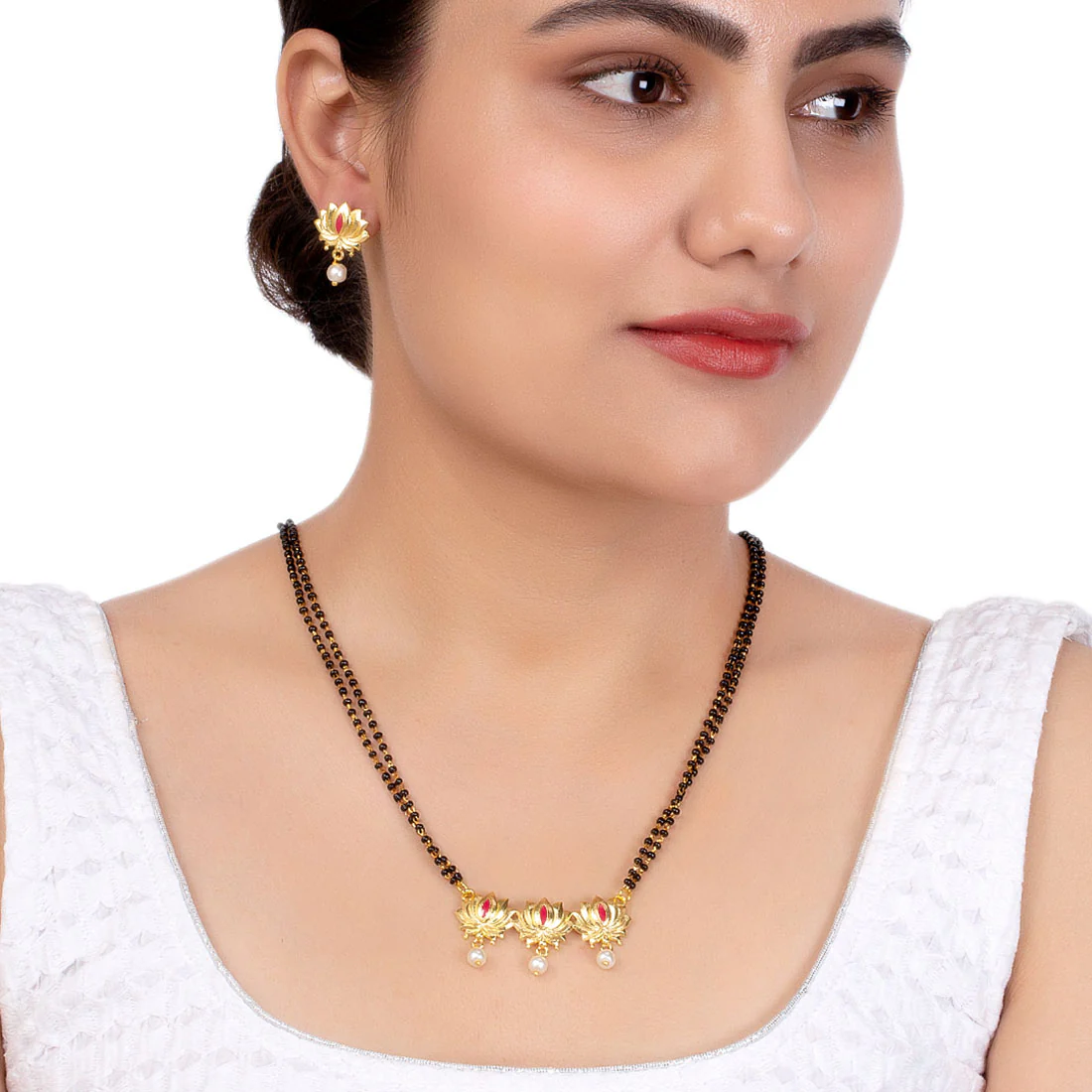 Apsara Yellow Gold Plated Mangalsutra Set - Image 2