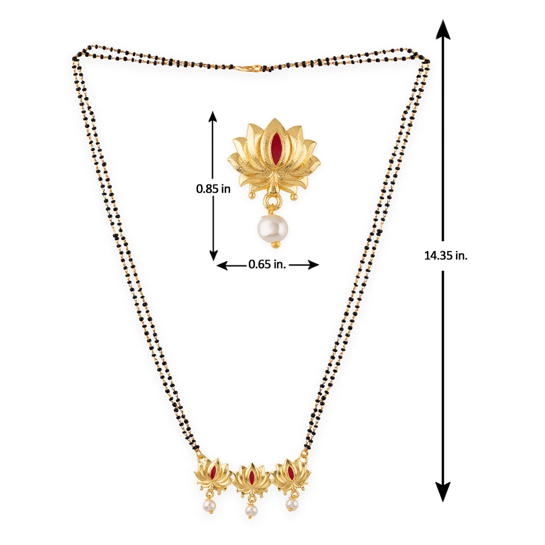 Apsara Yellow Gold Plated Mangalsutra Set - Image 7