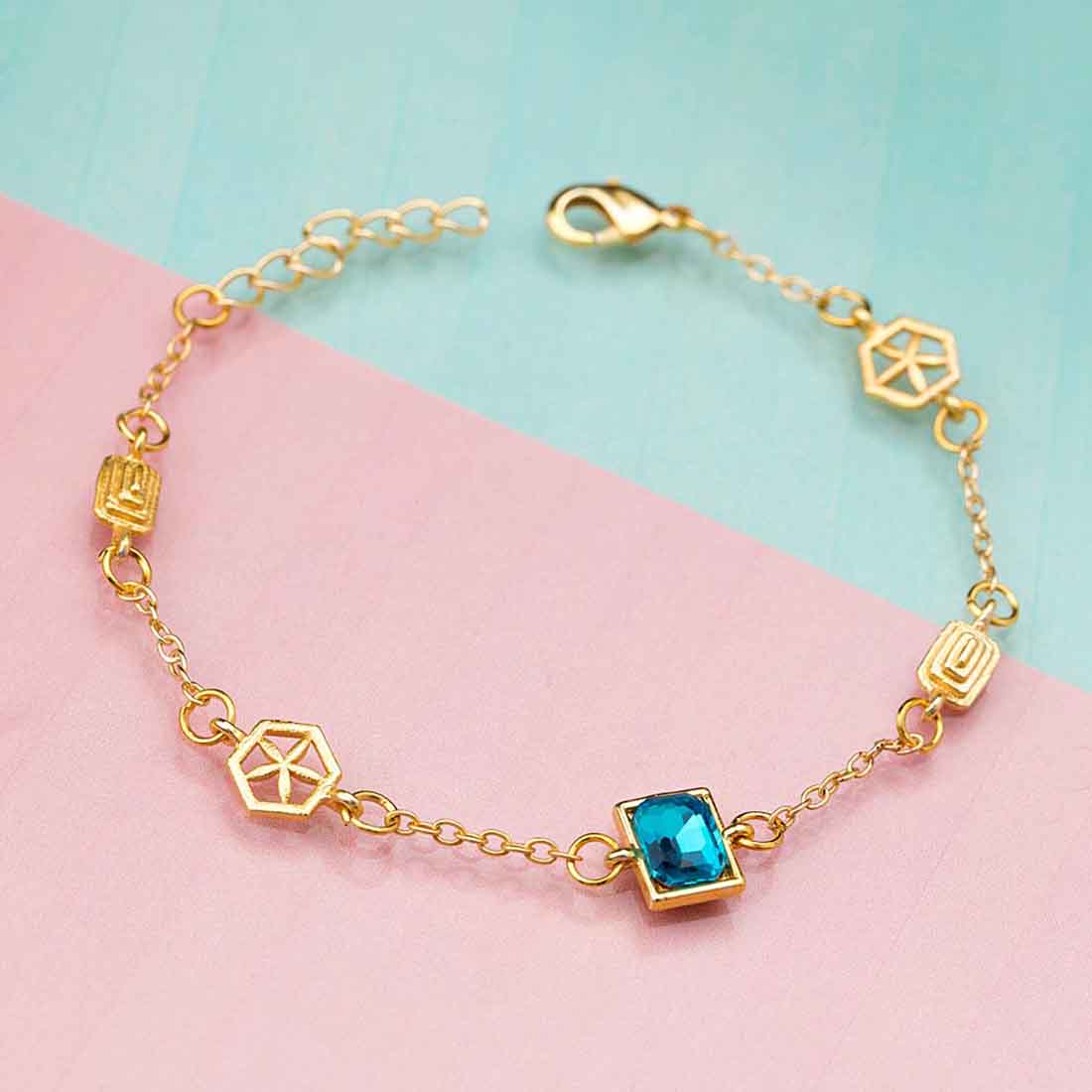 Aqua Stone Geomatrix Bracelet