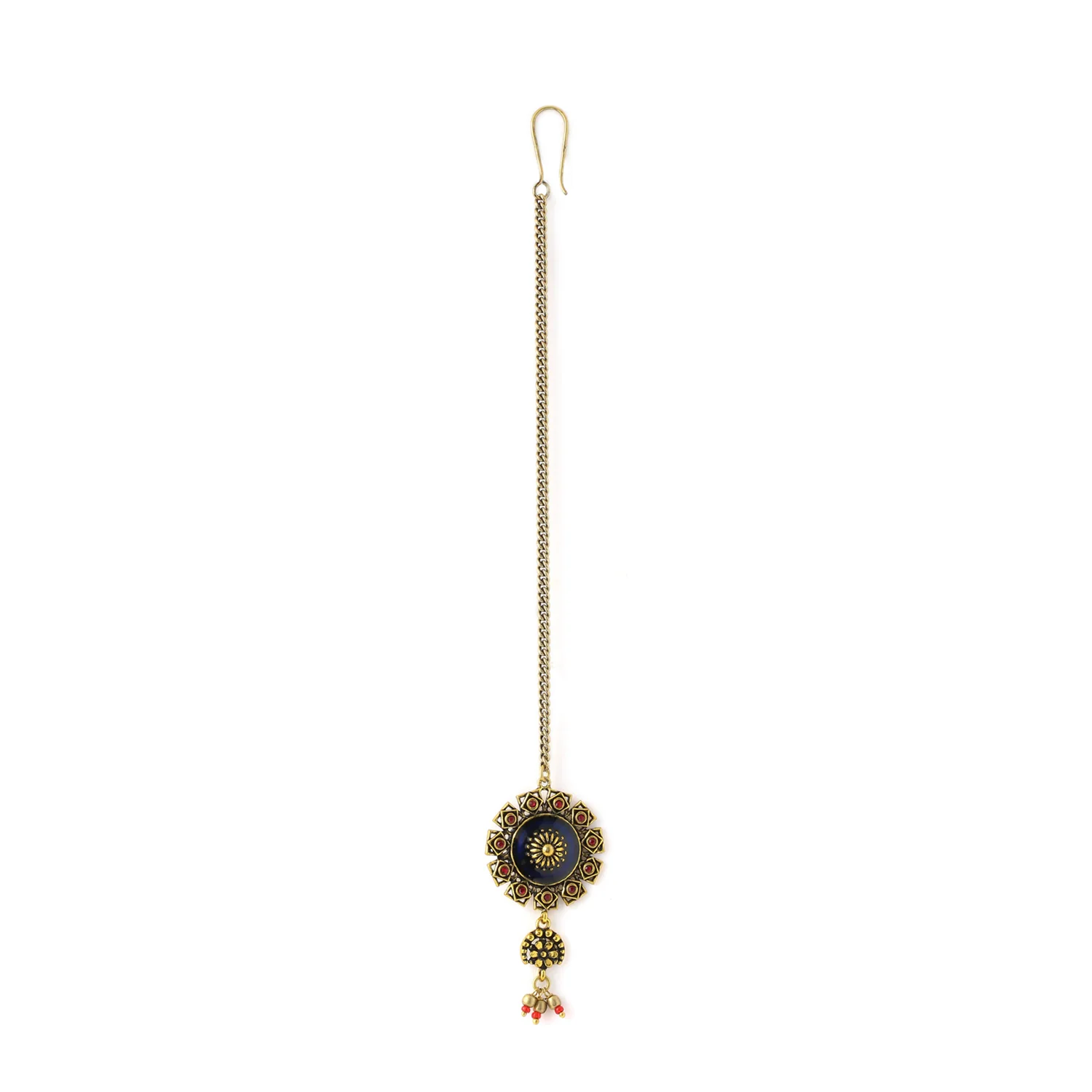 Arabian Nights Antique Gold Round Brass Jewellery Set - Image 7
