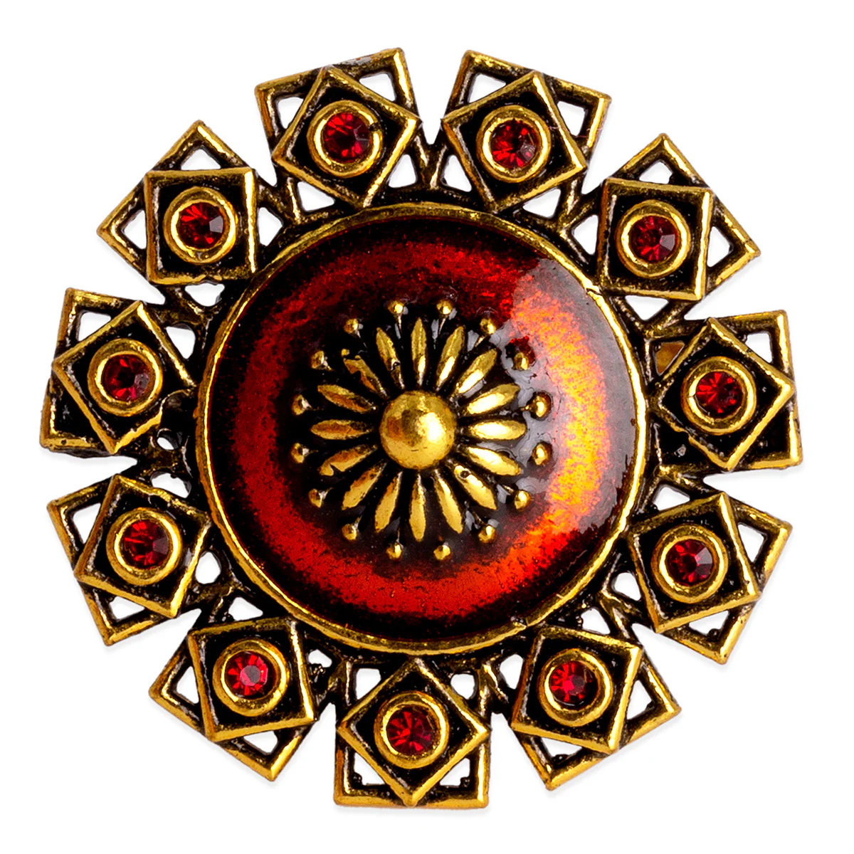 Arabian Nights Antique Gold Round Brass Rings - Image 4