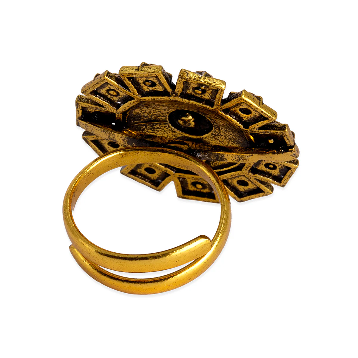 Arabian Nights Antique Gold Round Brass Rings - Image 5