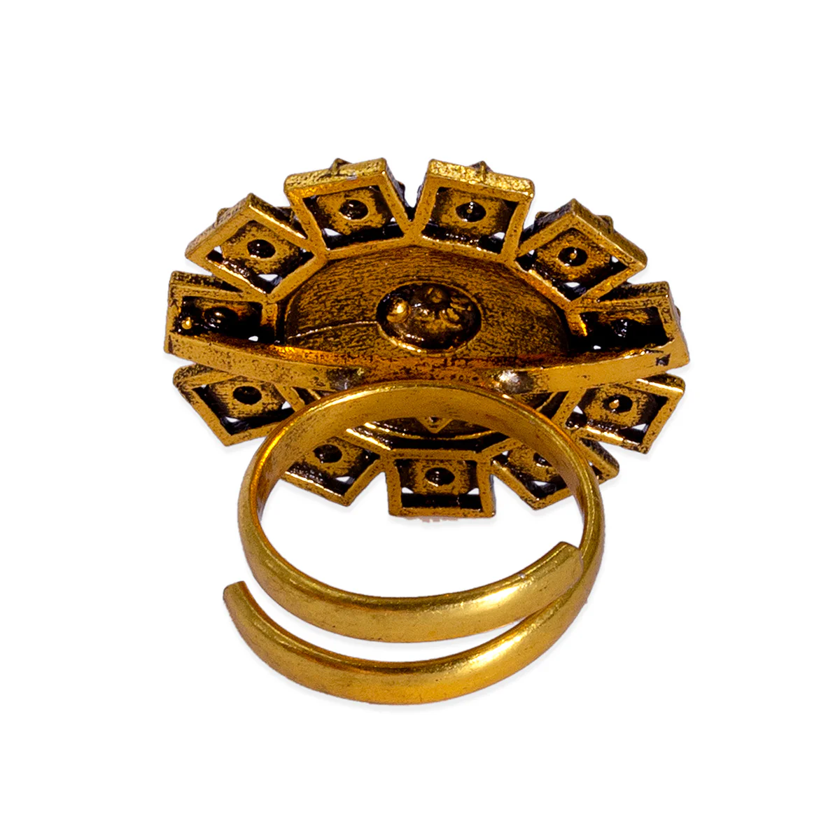 Arabian Nights Antique Gold Round Brass Rings - Image 5
