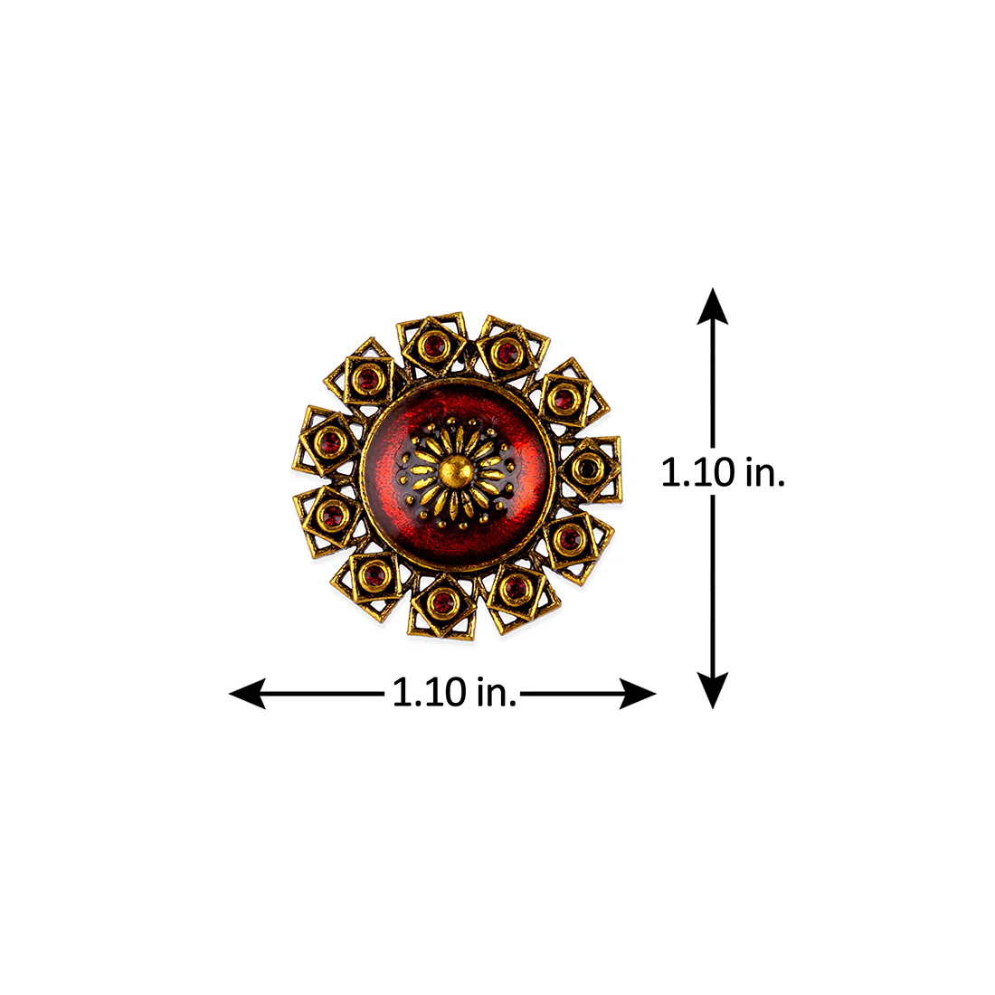 Arabian Nights Antique Golden Brass Stud Earrings - Image 5