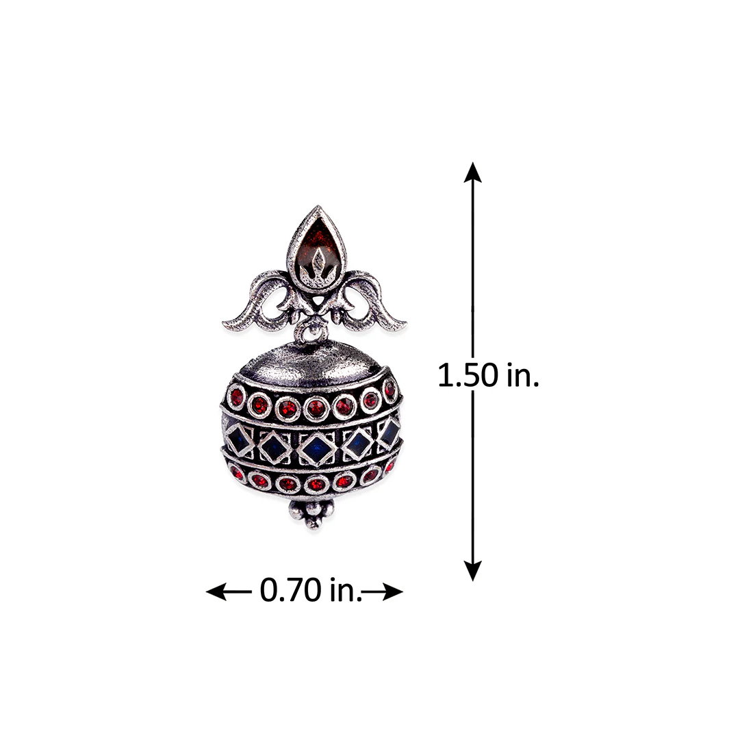 Arabian Nights Antique Lamp Designed Silver Brass Earrings - Image 5