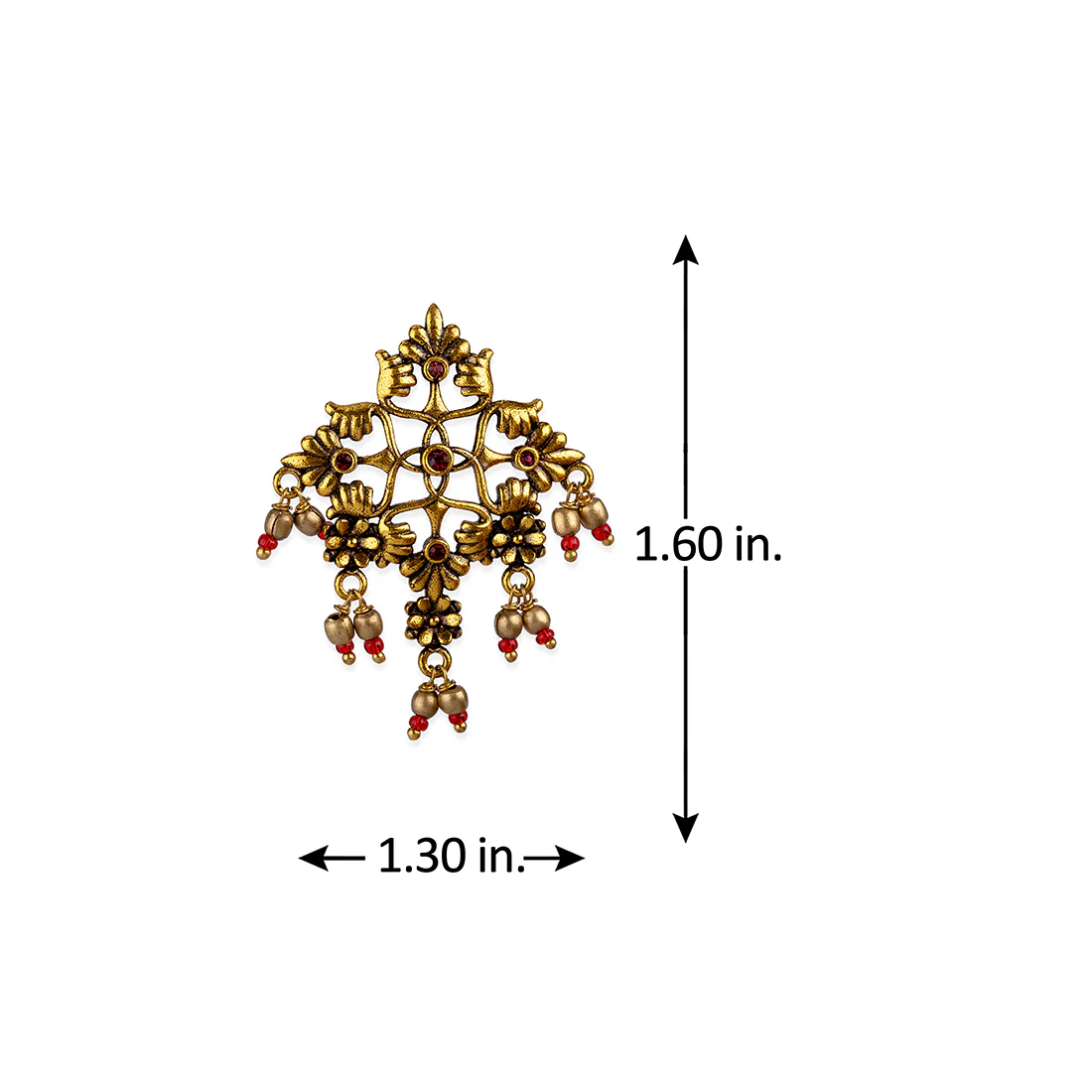 Arabian Nights Antique Oxidized Golden Brass Earrings - Image 5