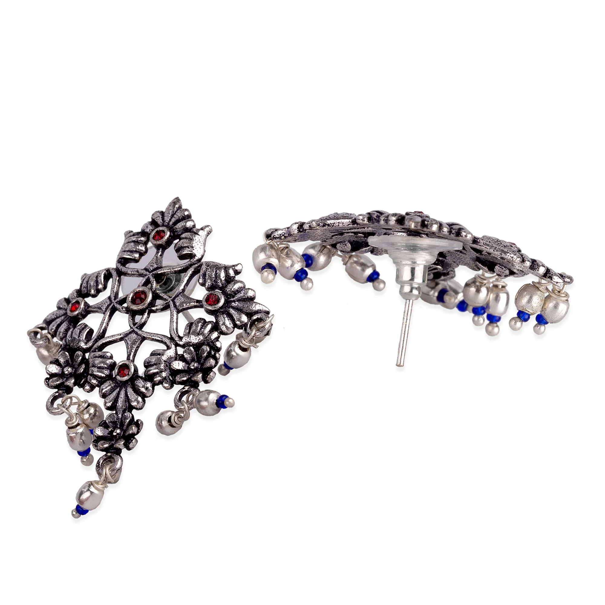 Arabian Nights Antique Oxidized Silver Brass Earrings - Image 4
