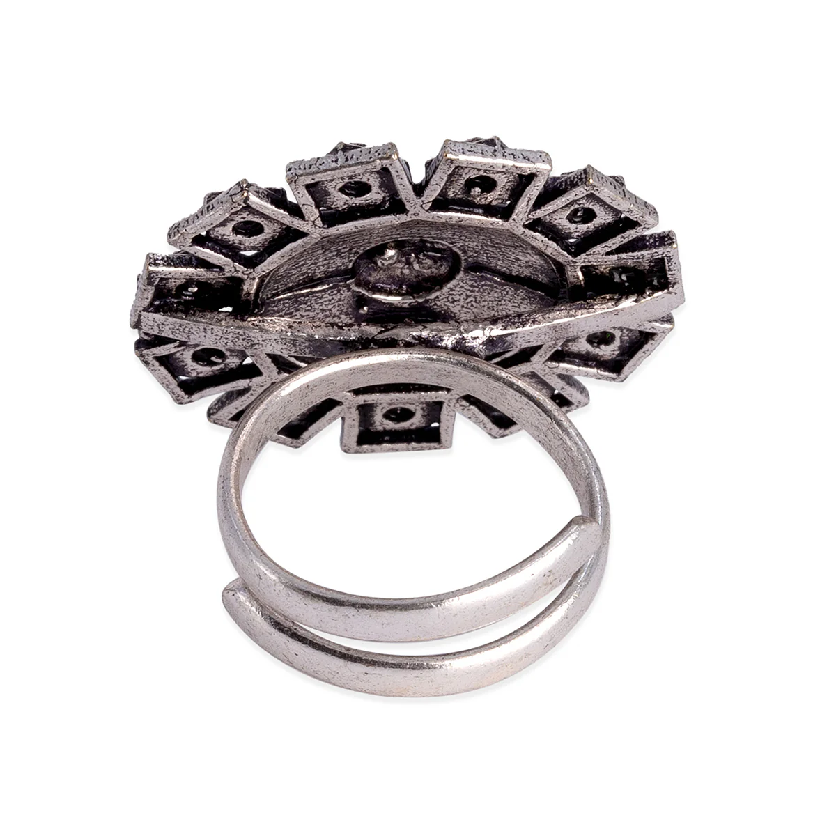 Arabian Nights Antique Silver Round Brass Rings - Image 5