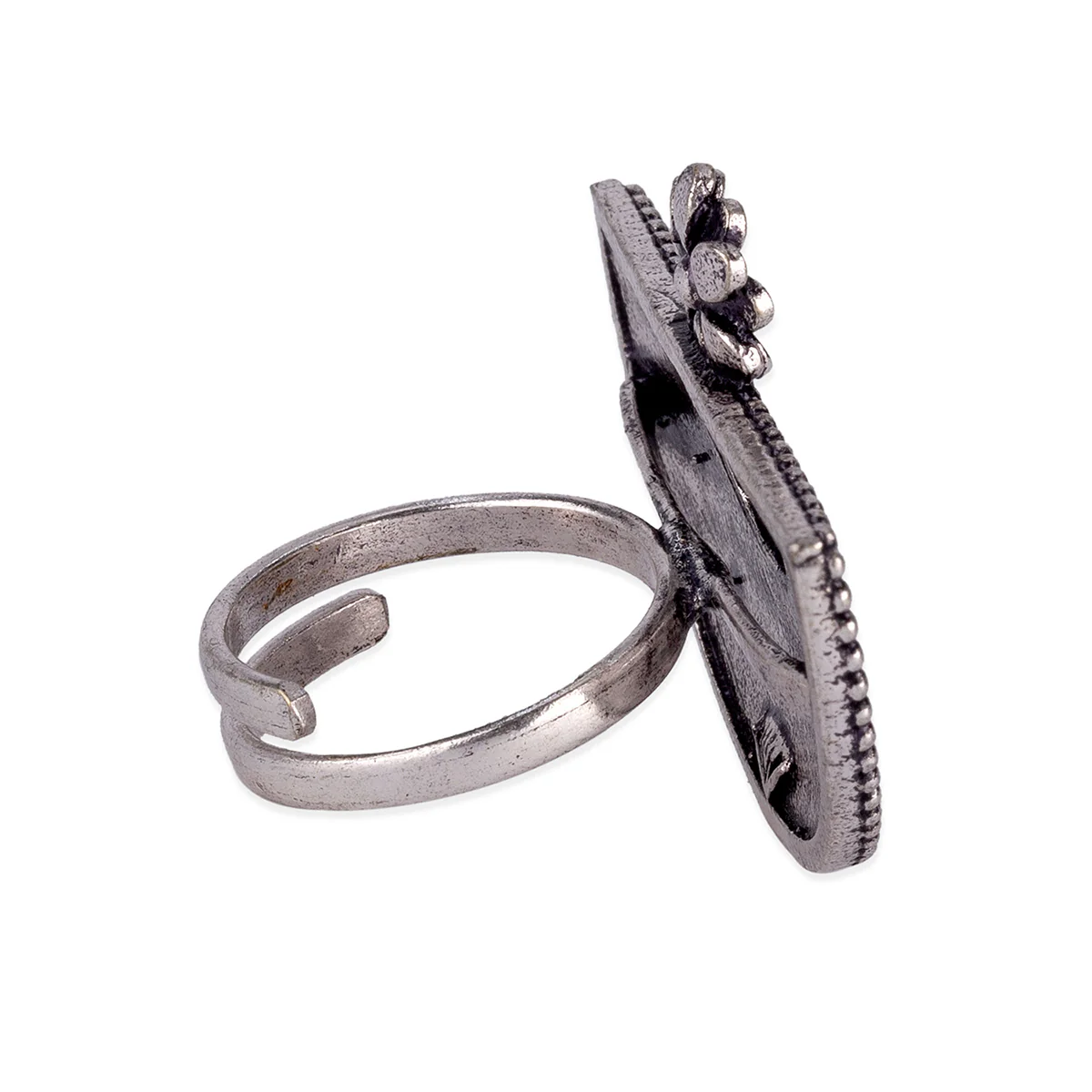 Arabian Nights Antique Silver Round Brass Rings - Image 4