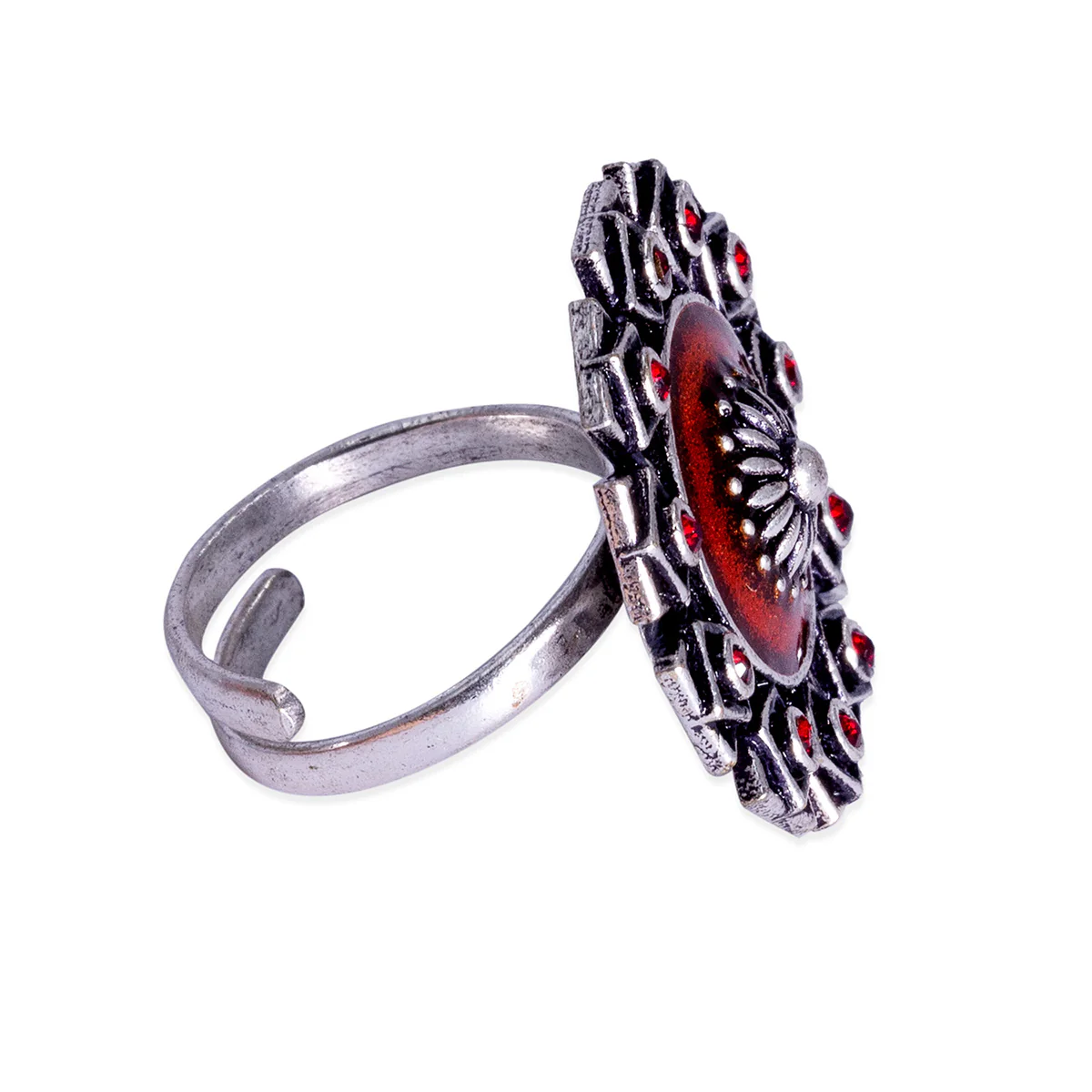 Arabian Nights Antique Silver Round Brass Rings - Image 3