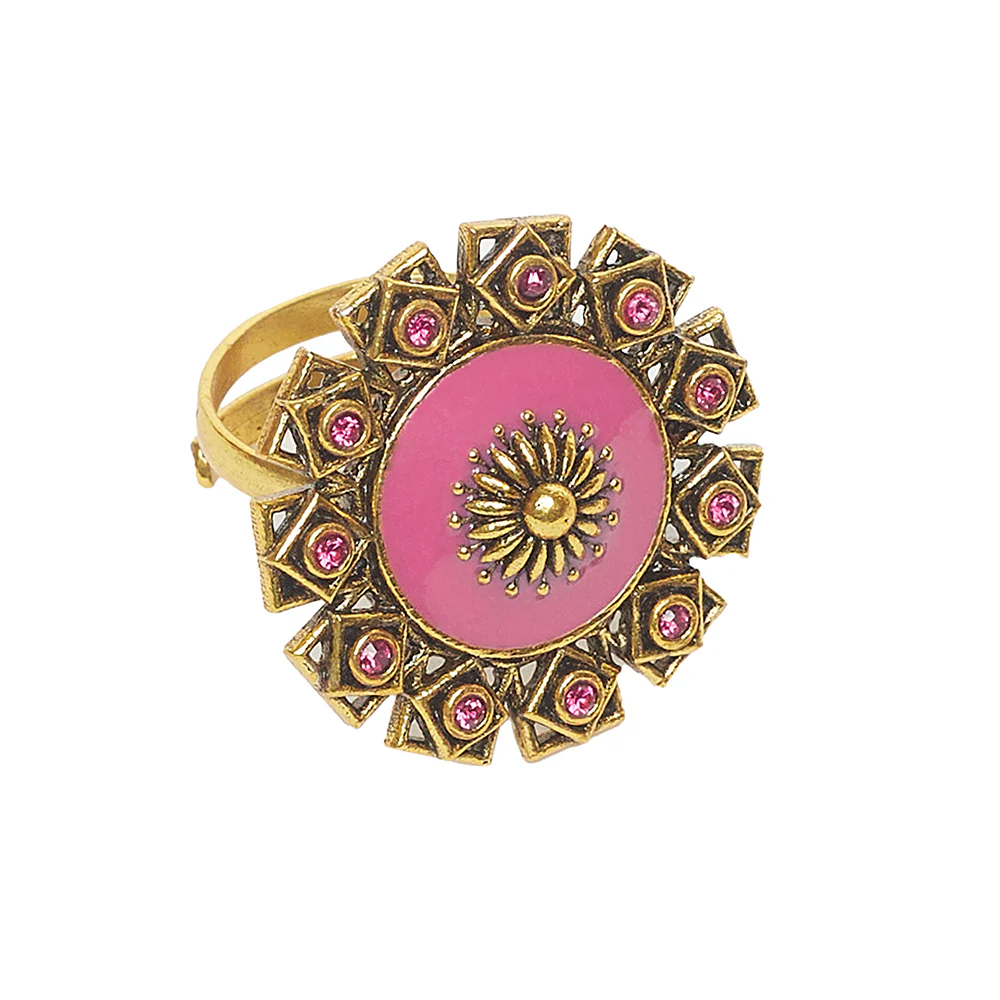 Arabian Nights Antique Style Gold Plated Brass Ring - Image 5