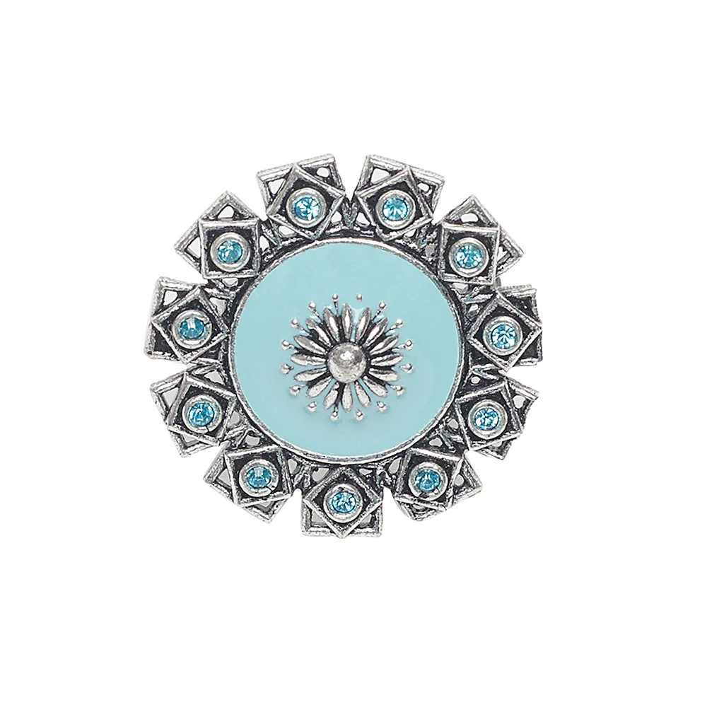 Arabian Nights Blue Enamelled Oxidised Plated Brass Ring - Image 3