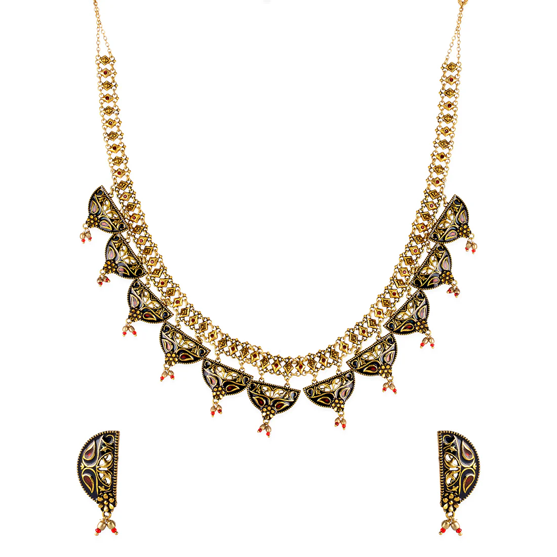 Arabian Nights Round Brass Necklace Sets - Image 3
