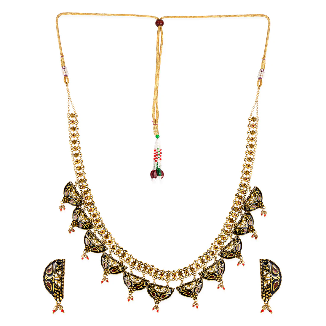 Arabian Nights Round Brass Necklace Sets - Image 4
