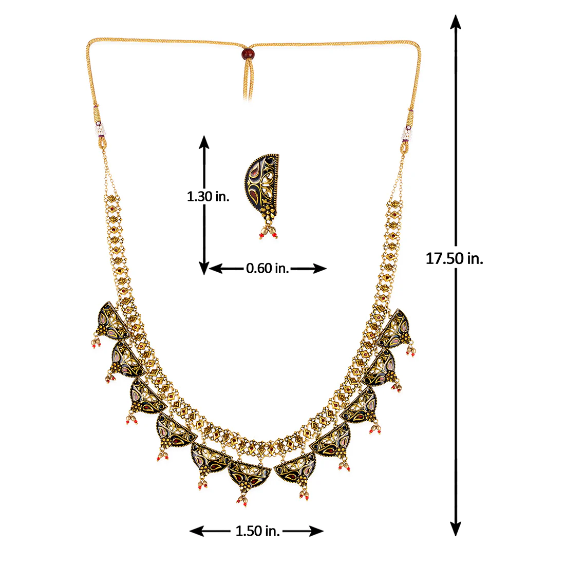Arabian Nights Round Brass Necklace Sets - Image 7