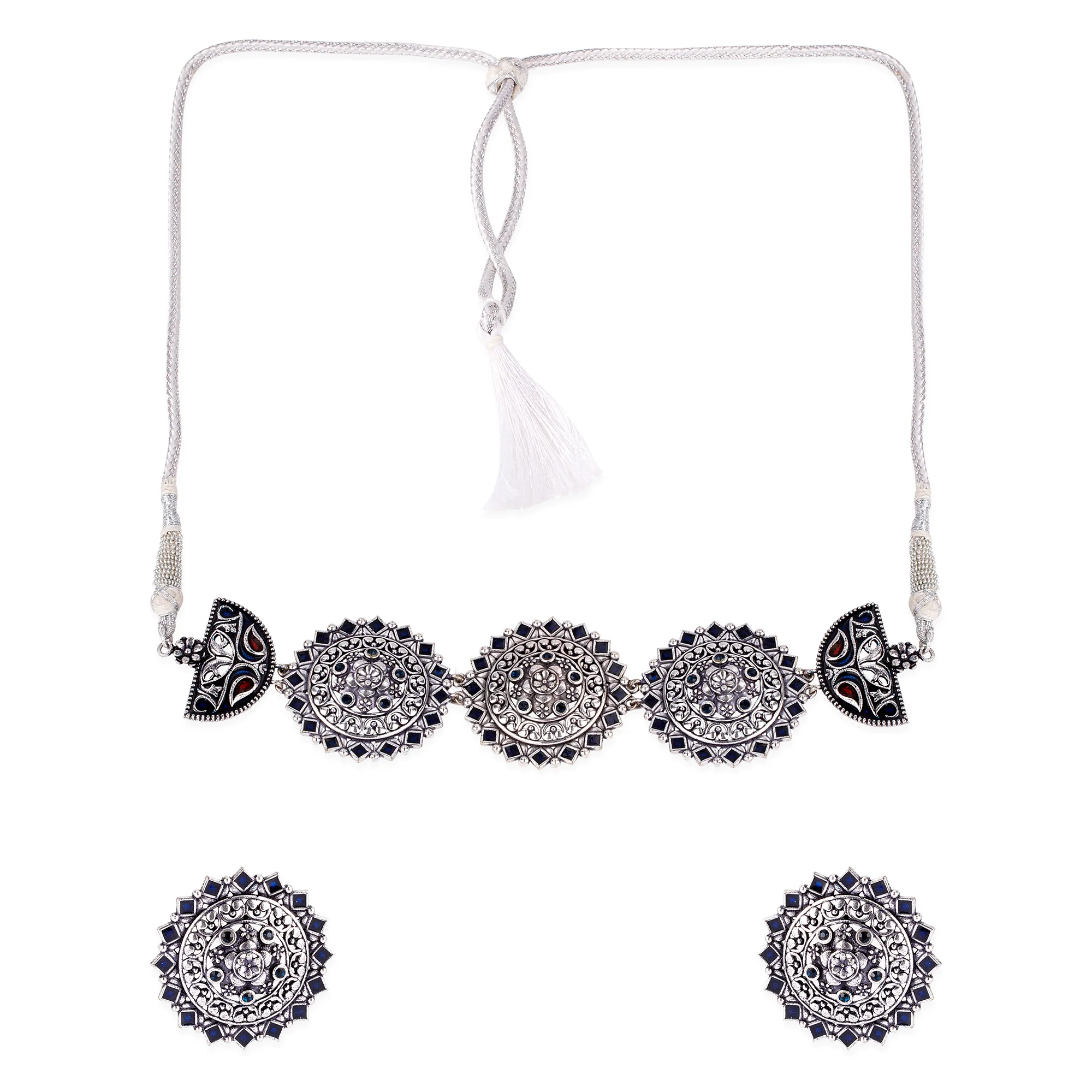 Arabian Nights Round Brass Necklace Sets - Image 4