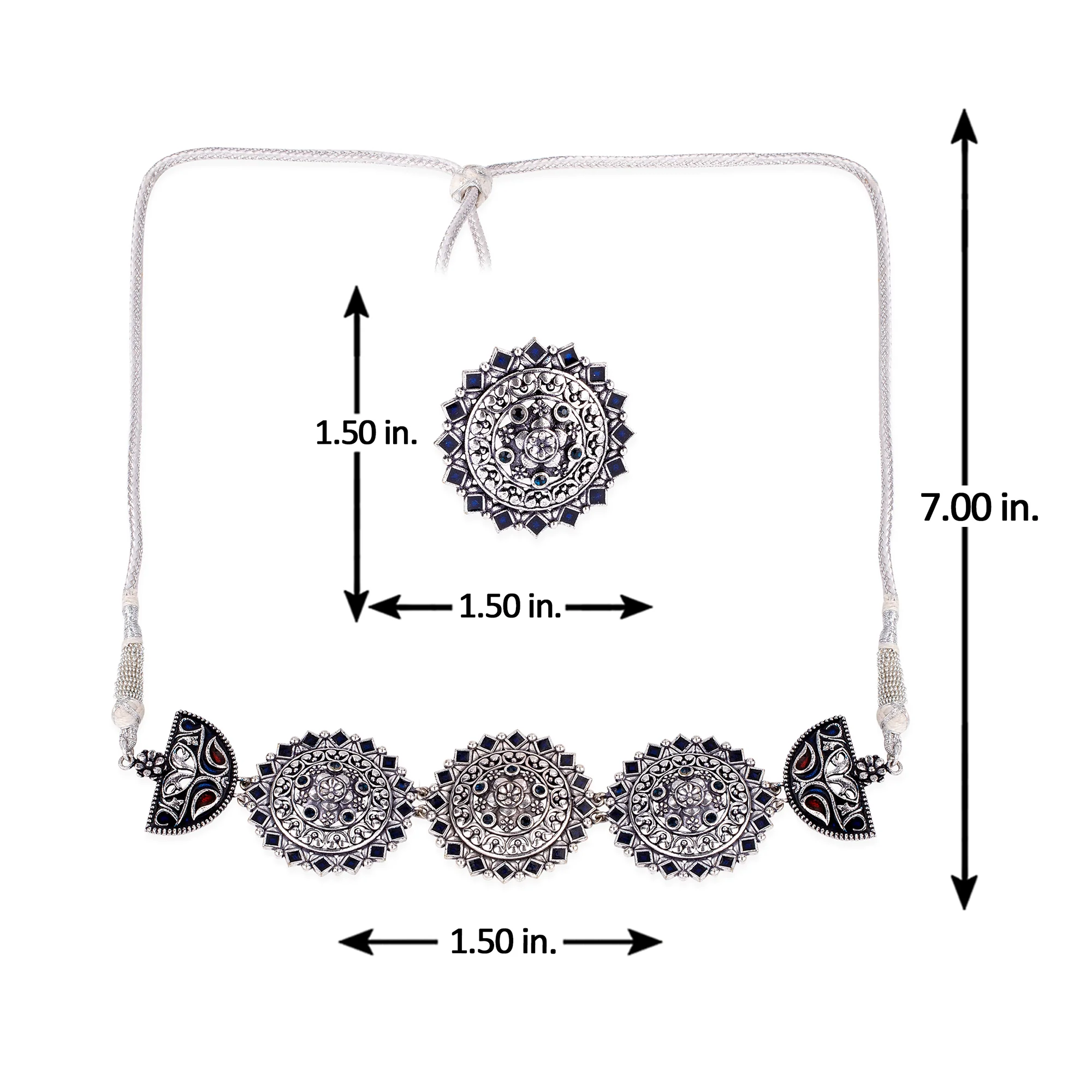 Arabian Nights Round Brass Necklace Sets - Image 7