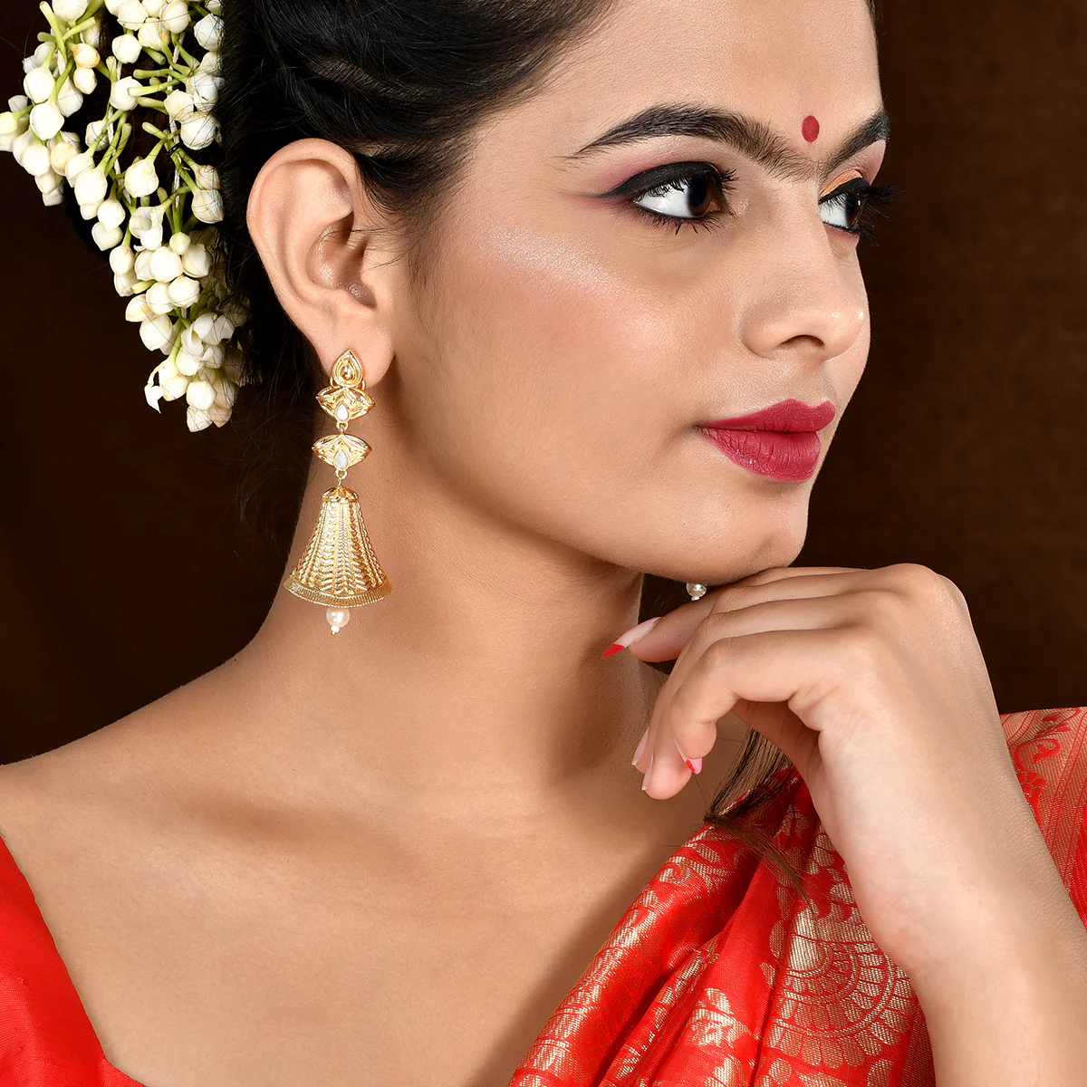 Aradhana Anuradha Long Statement Earrings - Image 2
