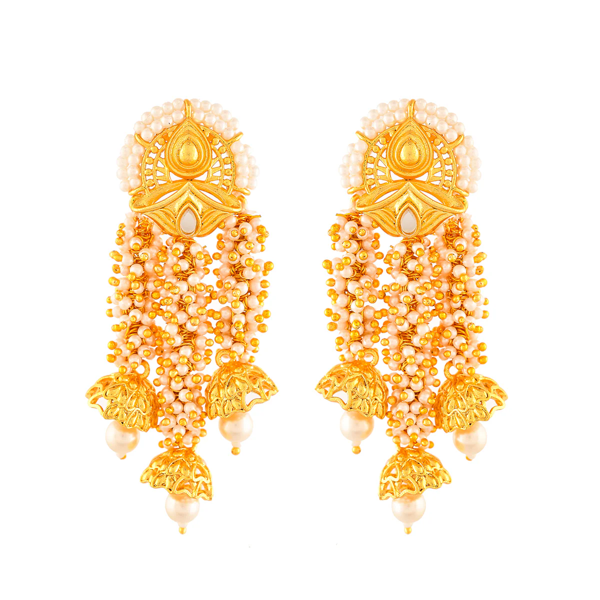 Aradhana Deepa Long Drop Statement Earrings - Image 5