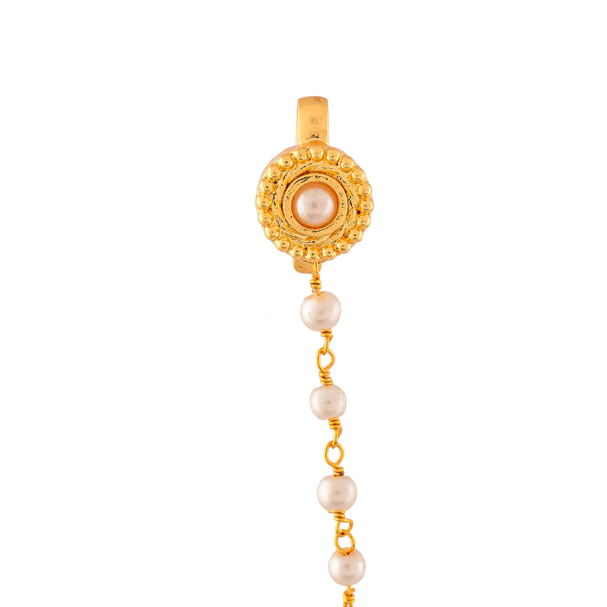Aradhana Roshini Long Drop Jhumka With Ear Chain - Image 5