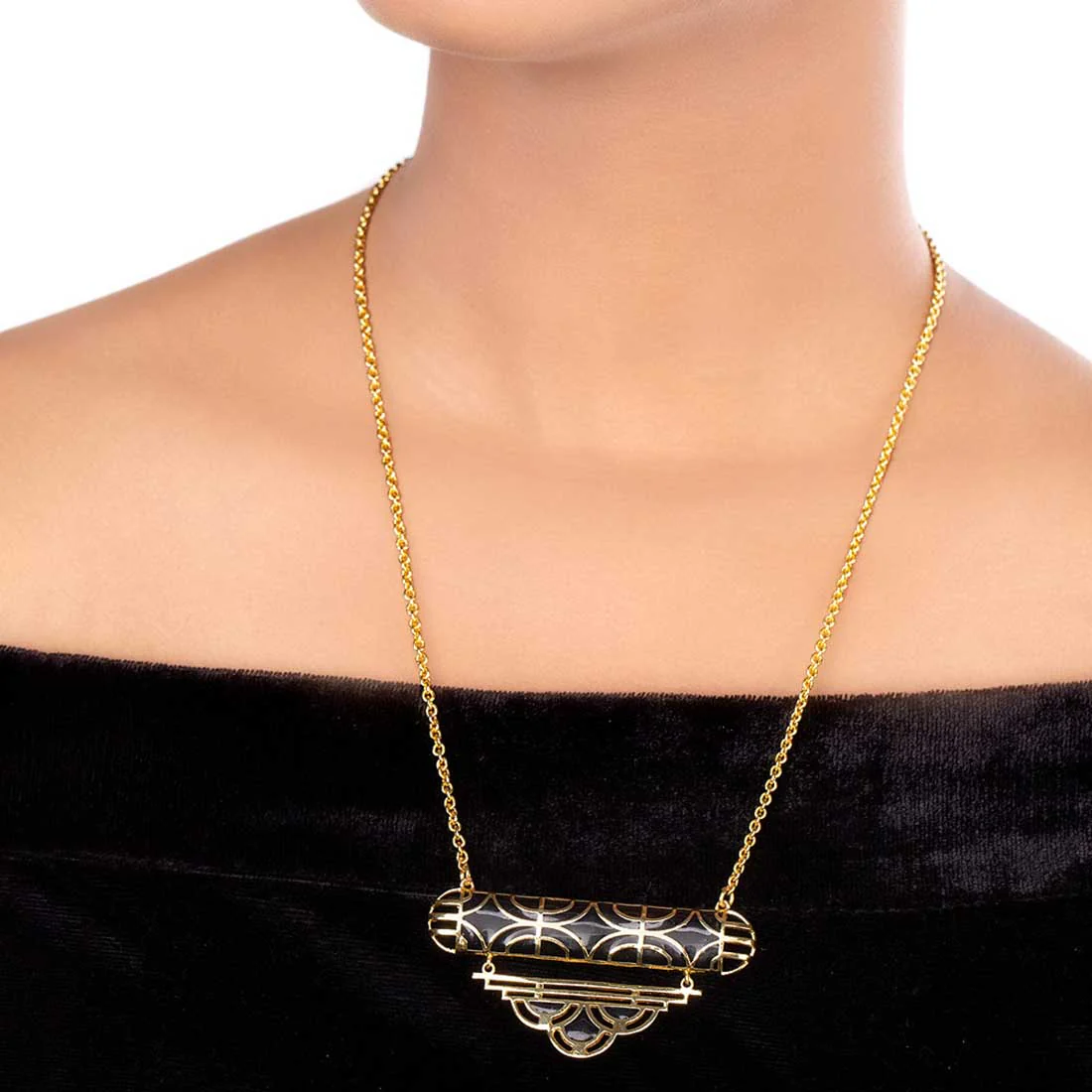 Art Deco Filigree Necklace - Image 2