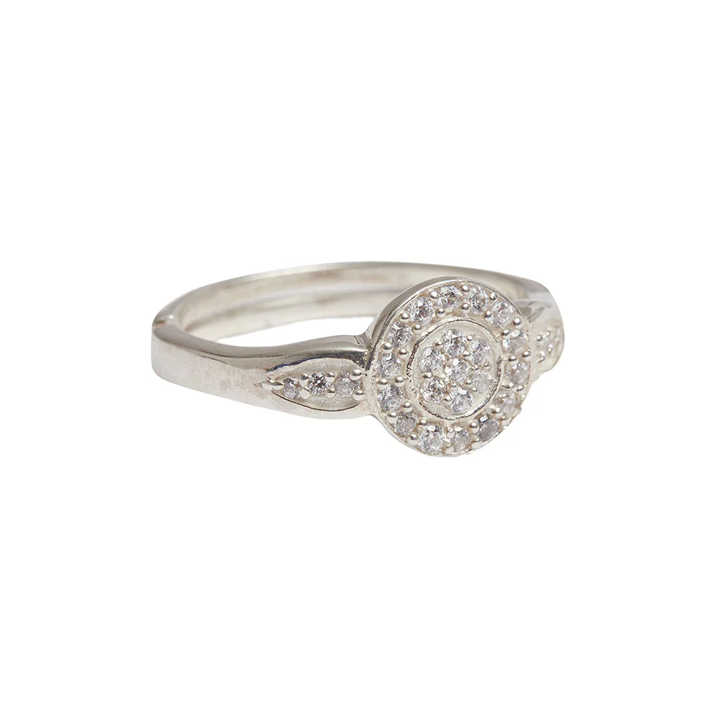 Artisan CZ Ring in 925 Sterling Silver Adjustable Band - Image 5