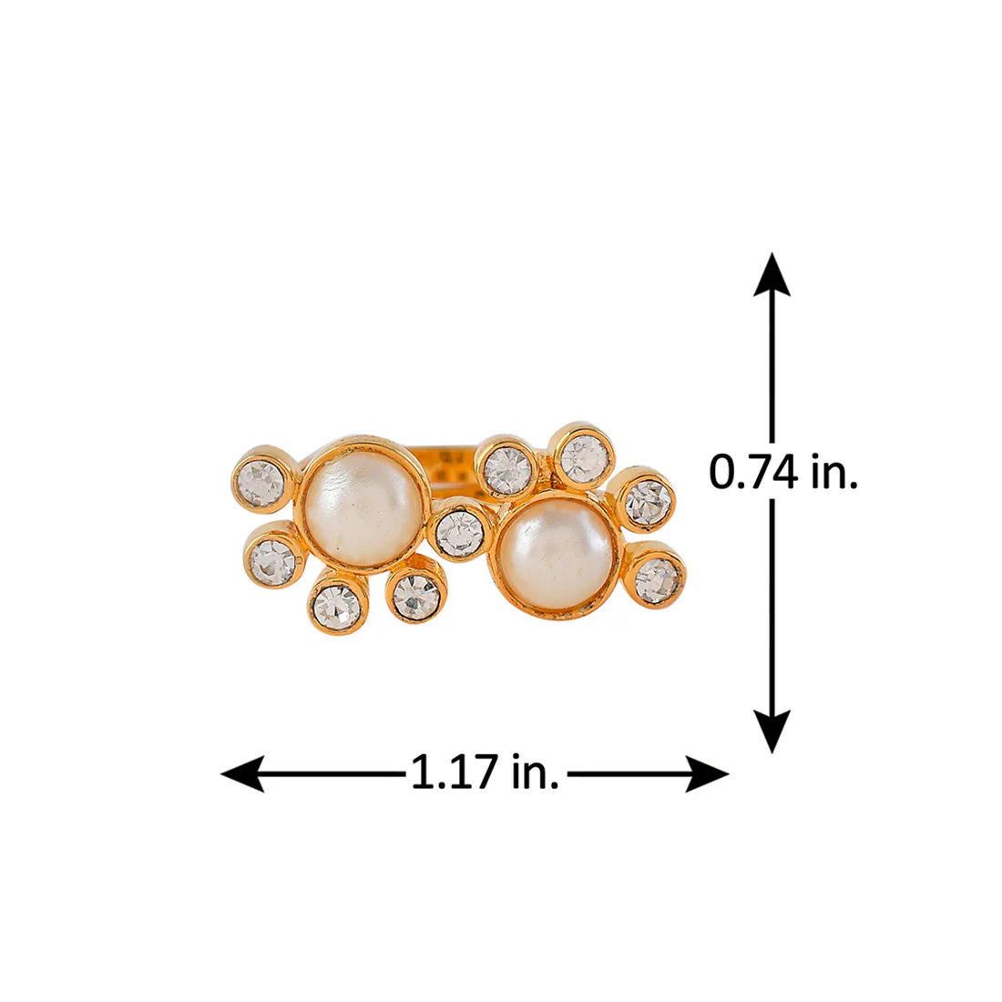 Arya Cz Studded Pearl Ring - Image 6