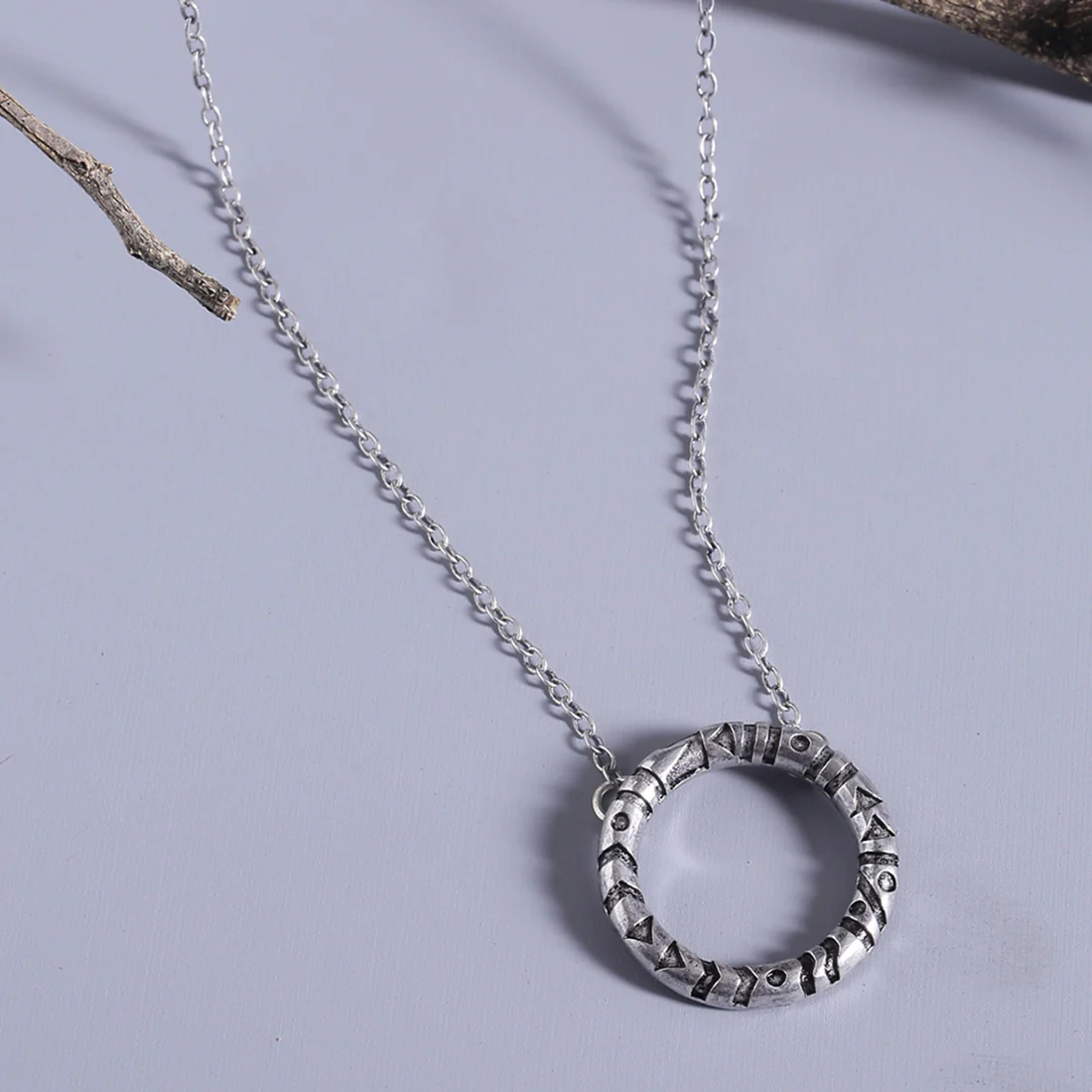 Aztec Bar Circle Pendant