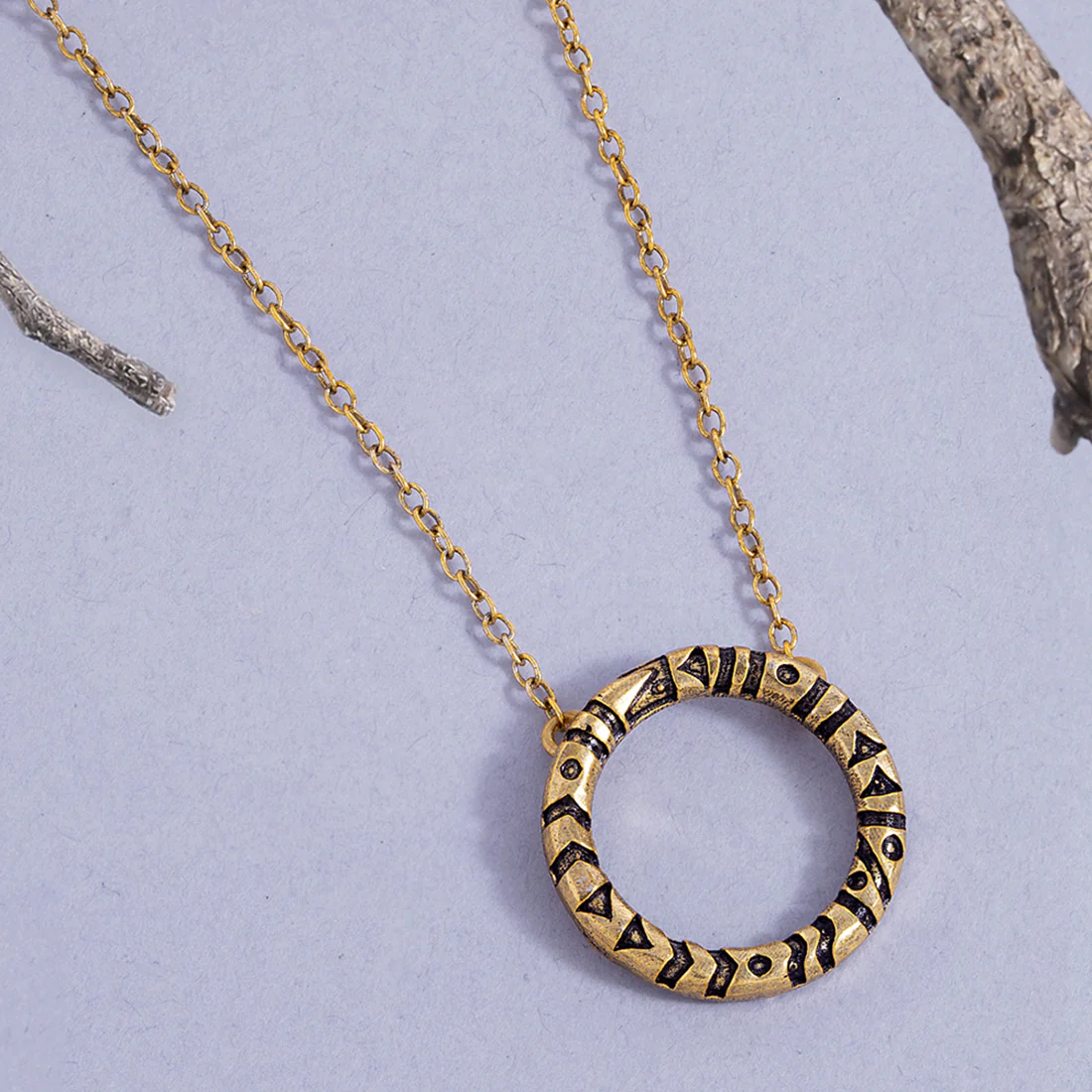 Aztec Bar Circle Pendant