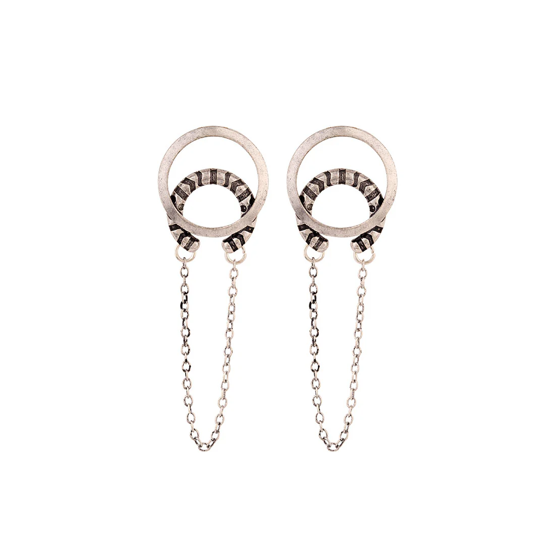 Aztec Bar Circles Drop Earrings - Image 3