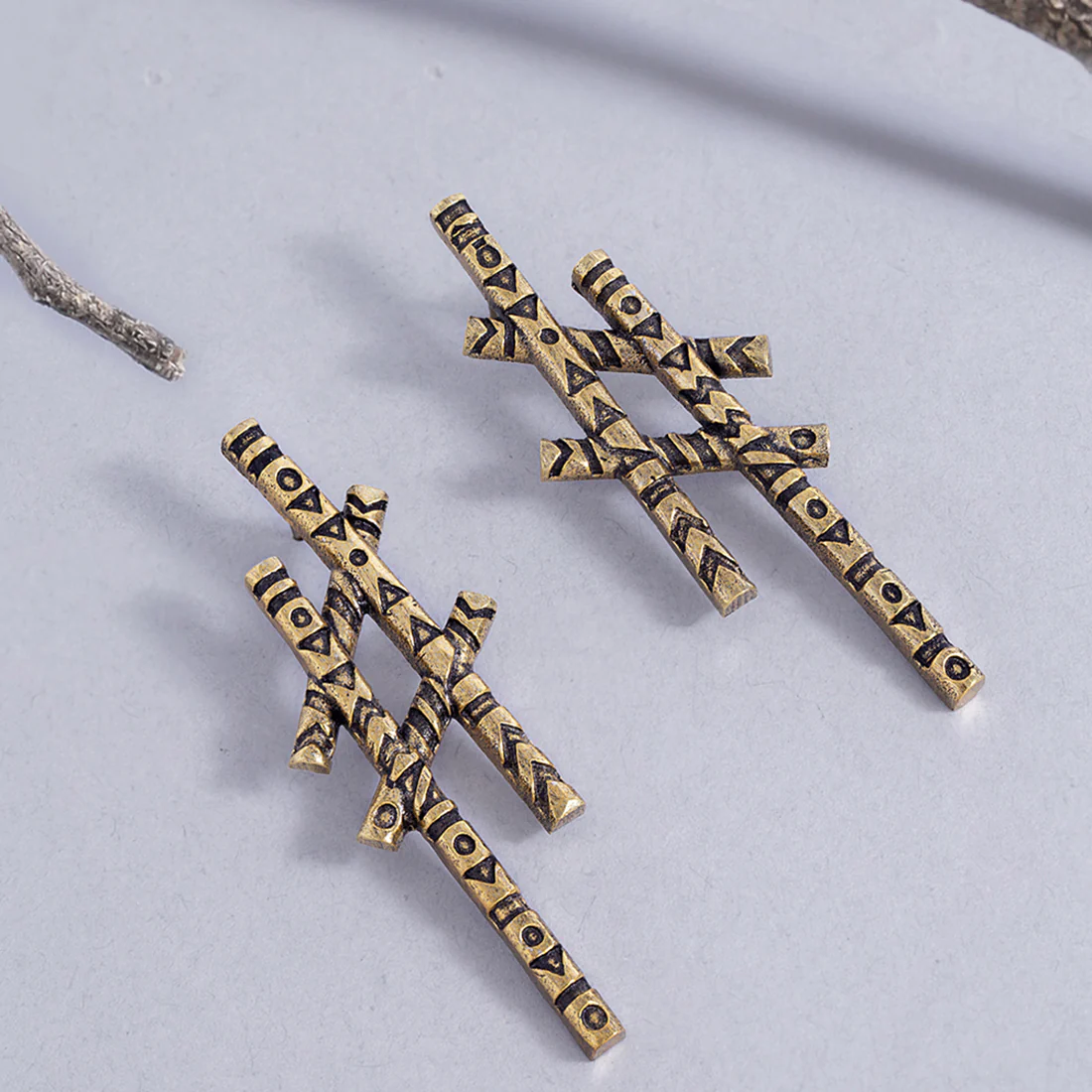 Aztec Bar Hashtag Earrings