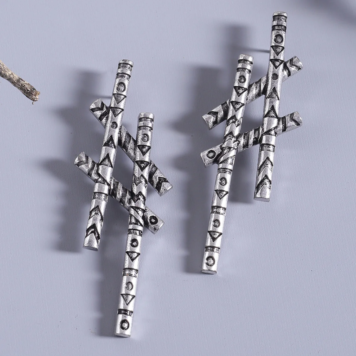 Aztec Bar Hashtag Earrings