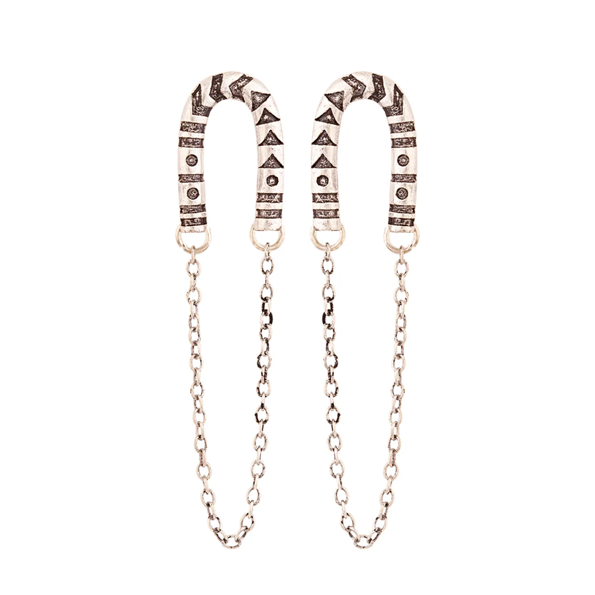 Aztec Bar Horseshoe Drop Earrings - Image 3