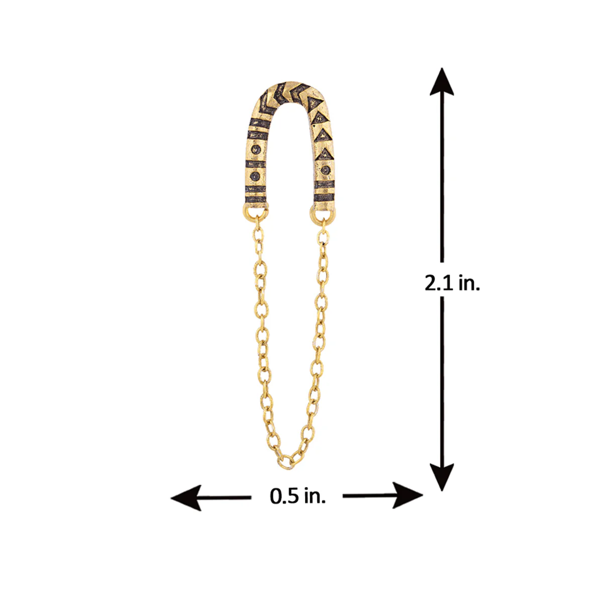 Aztec Bar Inverted U Earrings - Image 5