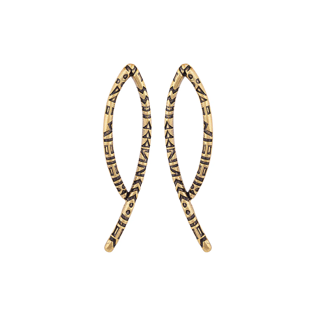 Aztec Bar Leafy Earrings - Image 3