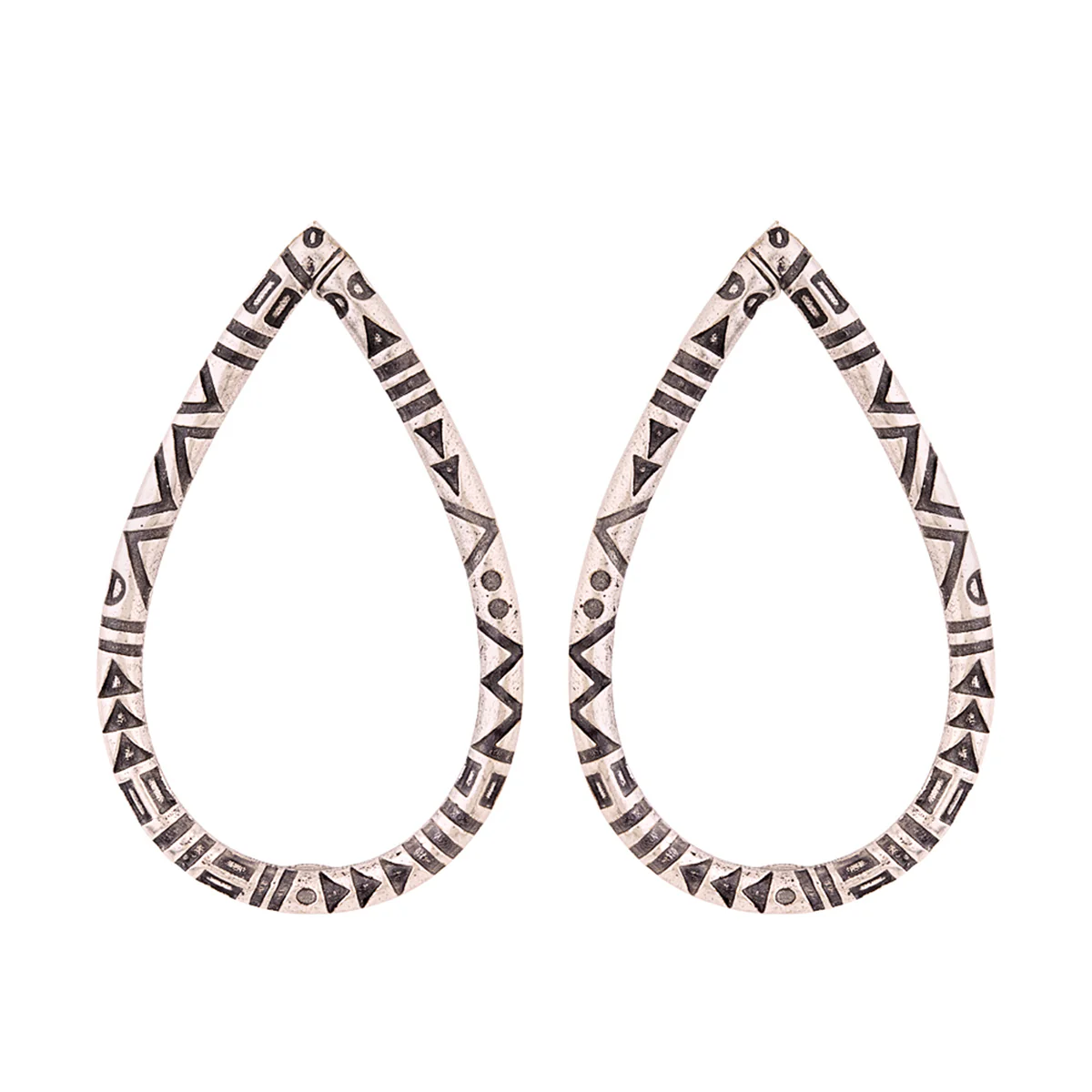 Aztec Bar Oval Earrings - Image 3