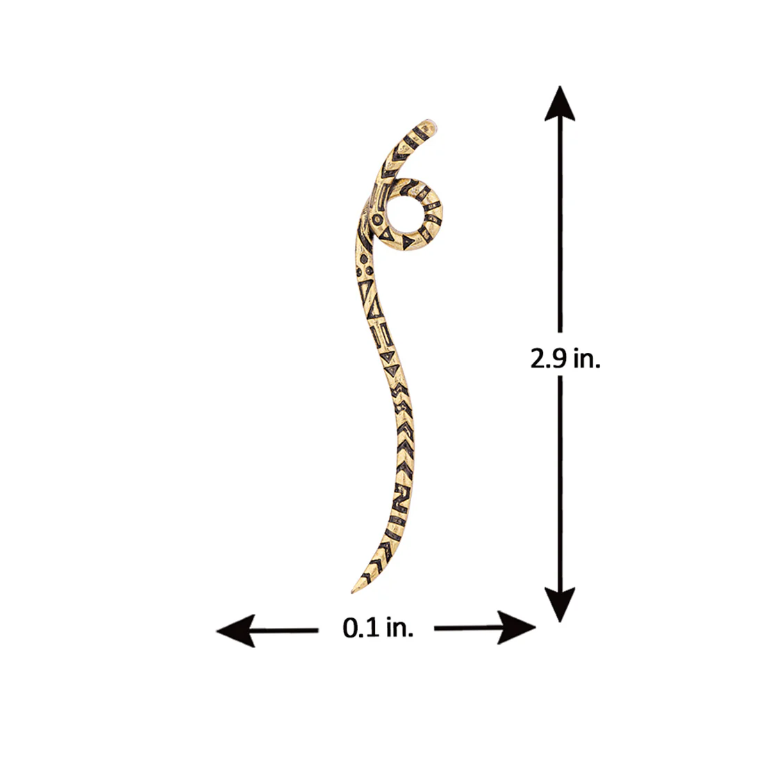 Aztec Bar Spiral Long Earrings - Image 4