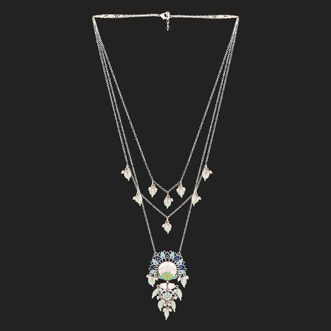 Bagh E Fiza Blooming Flower Motifs Necklace - Image 4