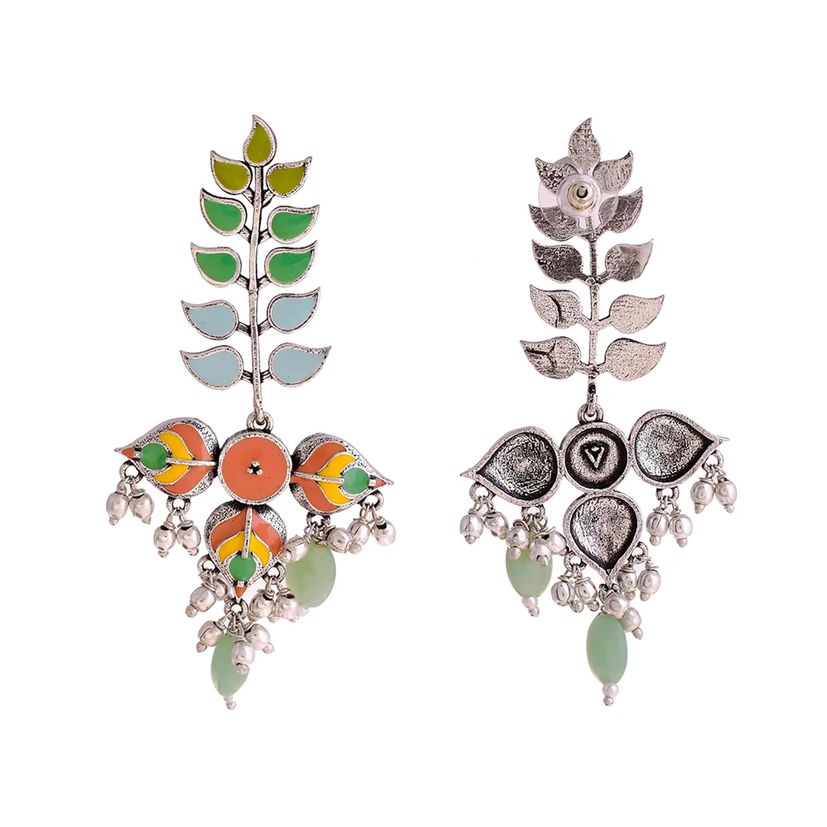 Bagh E Fiza Colourful Enamel Embellished Earrings - Image 5
