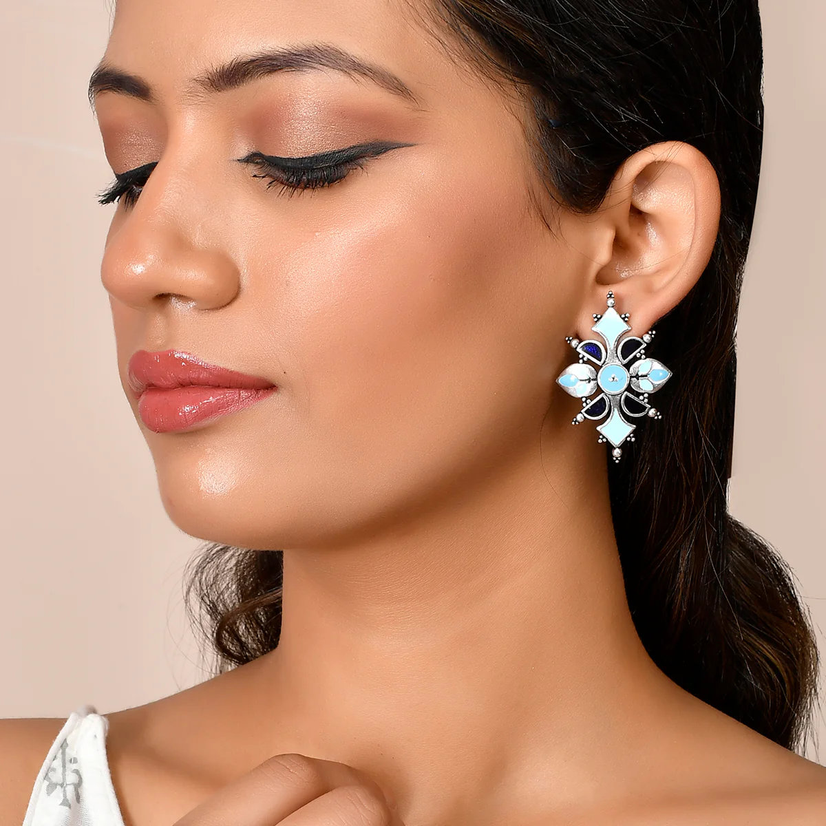 Bagh E Fiza Dreamy Enamel Earrings - Image 2