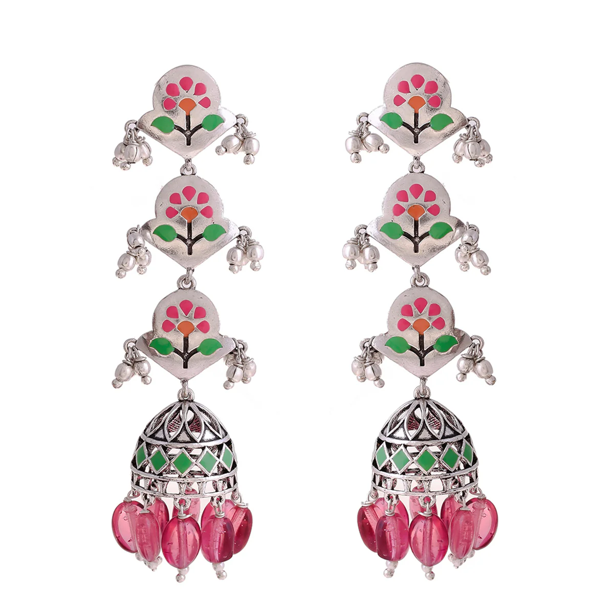 Bagh E Fiza Dreamy Layered Drop Earrings - Image 3