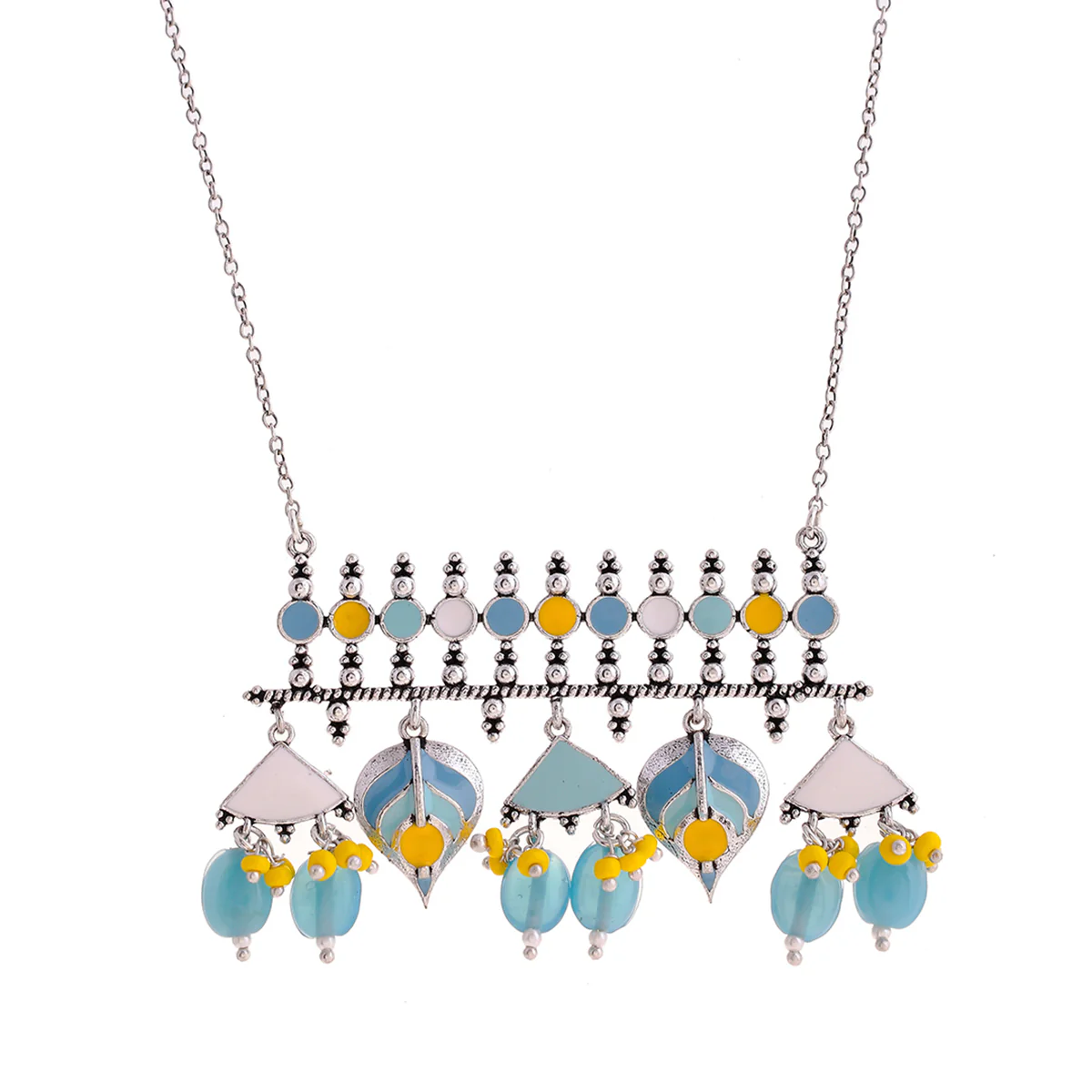Bagh E Fiza Floral Motifs Brass Necklace - Image 4